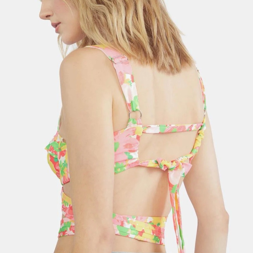 For Love And Lemons Vibrant Floral Bra Blouse large - Picture 10 of 10